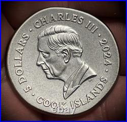 Gryphon 1 oz ultra high relief silver coin antiqued Cook Islands 2024