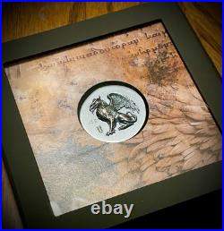 Gryphon 1 oz ultra high relief silver coin antiqued Cook Islands 2024