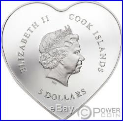 HAPPY VALENTINE DAY Swarovski Heart Shaped Silver Coin 5$ Cook Islands 2021