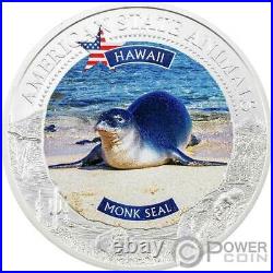 HAWAII MONK SEAL Graded MS70 1 Oz Silver Coin 5$ Cook Islands 2021