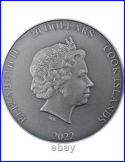 HELIOS The Sun God 3 Oz Silver Coin 20$ Cook Islands 2022
