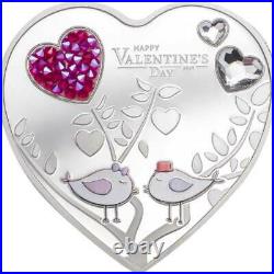 Happy Valentine's Day Silver Hearts Proof Silver Coin 5$ Cook Islands 2021