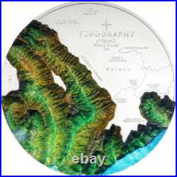 Hawaii Topography 2024 $25 5 oz Silver Proof Coin Cook Islands CIT