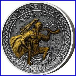 Heimdall The Norse Gods 2 oz Antique finish Silver Coin 1$ Cook Islands 2022