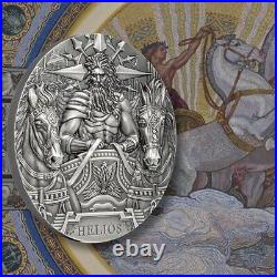 Helios Gods of The World 3 oz Antique Finish Silver Coin 20$ Cook Islands 2022