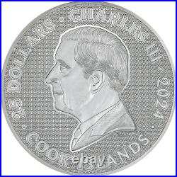 IRON KNIGHT 5 Oz Silver Coin 25$ Cook Islands 2024