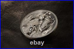 IRON KNIGHT 5 Oz Silver Coin 25$ Cook Islands 2024