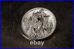 IRON KNIGHT 5 Oz Silver Coin 25$ Cook Islands 2024