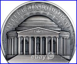 JEFFERSON MEMORIAL Historical Monuments 2 Oz Silver Coin 10$ Cook Islands 2026