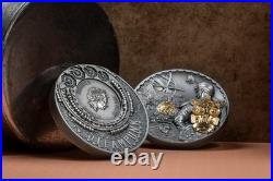 JET PACK Steampunk Gilded 3 Oz Silver Coin 20$ Cook Islands 2021