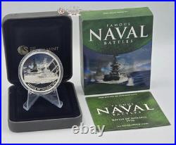 JUTLAND Famous Naval Battles 1916 Silver Coin Cook Islands 2010