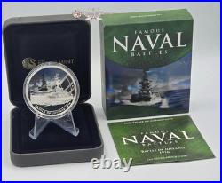 JUTLAND Famous Naval Battles 1916 Silver Coin Cook Islands 2010