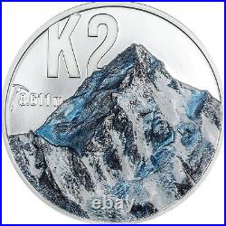 K2 Peaks 2 Oz Silver Coin $10 Cook Islands 2024