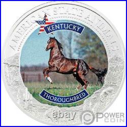 KENTUCKY THOROUGHBRED Graded MS70 1 Oz Silver Coin 5$ Cook Islands 2021