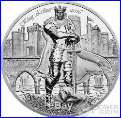 KING ARTHUR Camelot Knights 2 Oz Silver Coin 10$ Cook Islands 2016