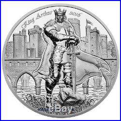 KING ARTHUR-Camelot Knights 2 oz Silver Coin Cook Islands 2016
