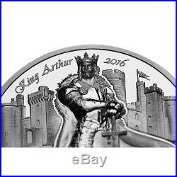 KING ARTHUR-Camelot Knights 2 oz Silver Coin Cook Islands 2016