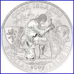 KNIGHT GAMES Jousting 1 Oz Silver Coin 5$ Cook Islands 2026