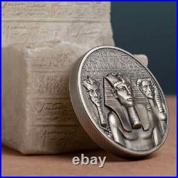 LEGACY OF THE PHARAOHS 2022 Cook Islands 3oz antiqued silver coin