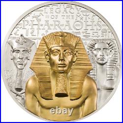 LEGACY OF THE PHARAOHS Gilded Proof 3 Oz Silver Coin 20$ Cook Islands 2022
