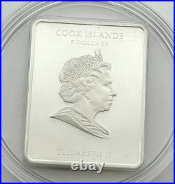 LEONARDO DA VINCI Lady With Ermine Silver Coin 5$ Cook Islands 2009 Slight Wear