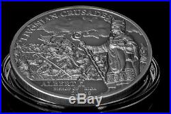 LIVONIAN CRUSADE Northern History 1 Oz Silver Coin 5$ Cook Islands 2018