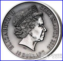 LOKI Norse Gods High Relief 2 Oz Silver Coin 10$ Cook Islands 2016