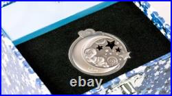 LULLABY Dreaming Boy 1 oz Antique Finish Silver Coin 2018 Cook Islands $5