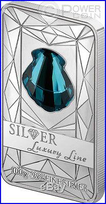 LUXURY LINE Turquoise Shell Swarovski Silver Coin 100 gr 20$ Cook Islands 2015