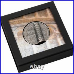Leaning Tower of Pisa 5 oz Antique finish Silver Coin 25$ Cook Islands 2022 Leaning Tower of Pisa 5 oz Antique finish Silver Coin 25$ Cook Islands 2022
