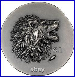 Leon 1 oz silver coin antiqued Cook Islands 2025