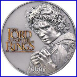 Lord of the Rings 2 oz Antique finish Silver Coin 10$ Cook Islands 2022