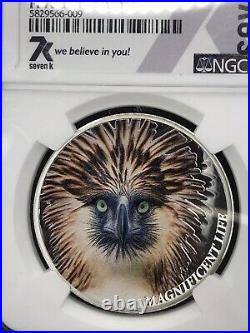 MAGNIFICENT LIFE PHILIPPINE COLOR EAGLE 2019 1oz SILVER COIN $5 NGC PF 70 CAMEO