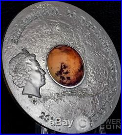 MARS THE RED PLANET Meteorites 3 Oz Silver Coin 20$ Cook Islands 2017