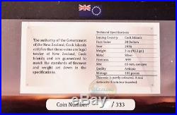 METEORITE-CAMPO DEL CIELO Chaco Crater 3 Oz Silver Coin 20$ 2016 Cook Islands