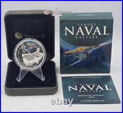 MIDWAY Famous Naval Battles 1942 Silver Coin Cook Islands 2010