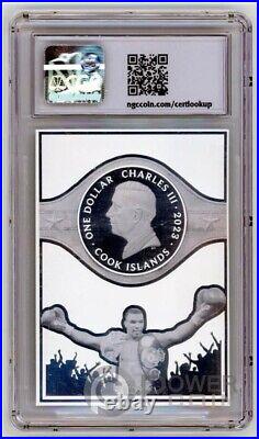 MIKE TYSON Legends Green Graded NGCX PL10 Silver Coin 1$ Cook Islands 2023