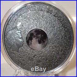 MOON EARTH SATELLITE 3 Oz Silver Coin 20$ Cook Islands 2017 Low Mintage-333