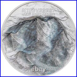MOUNT EVEREST First Ascent 2 Oz Silver Coin $10 Cook Islands 2023