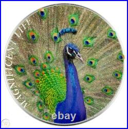 Magnificent Life 2015 (cook Islands) Peacock 1oz Silver Proof Coin