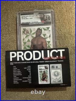 Mike Tyson GREEN Silver Coin 2023 Cook Islands $1 NGCX Prooflike 10 RARE