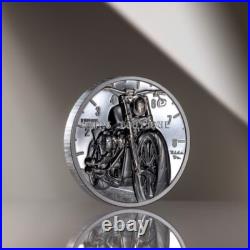 Motorbike 2 oz ultra high relief silver coin Cook Islands 2024