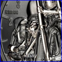 Motorbike 2 oz ultra high relief silver coin Cook Islands 2024