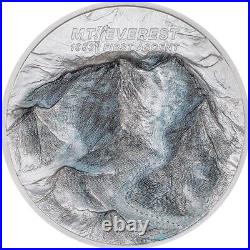 Mount Everest First Ascent 2 oz Proof Silver Coin 10$ Cook Islands 2023