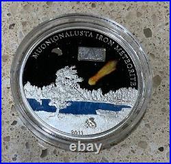 Muonionalusta Meteorite Silver Proof Coin Cook Islands 2011