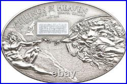 NANO SISTINE CHAPEL Ceilings of Heaven Silver Coin 5$ Cook Islands 2012