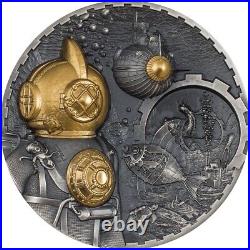 NAUTILUS Steampunk 3 Oz Silver Coin $20 Cook Islands 2022