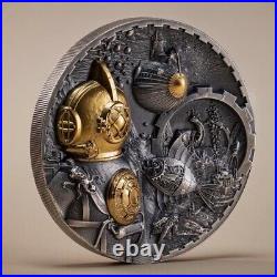 NAUTILUS Steampunk 3 Oz Silver Coin $20 Cook Islands 2022