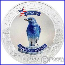 NEVADA MOUNTAIN BLUEBIRD Graded MS70 1 Oz Silver Coin 5$ Cook Islands 2021