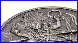 NEZHA AND HIS NINE WEAPONS Mythology 2 Oz Silver Coin 10$ Cook Islands 2021